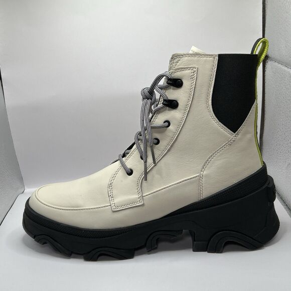 Sorel Brex Lace-Up Leather Lug Sole Boots In White Size 10.5 STORE MODEL - Picture 8 of 16